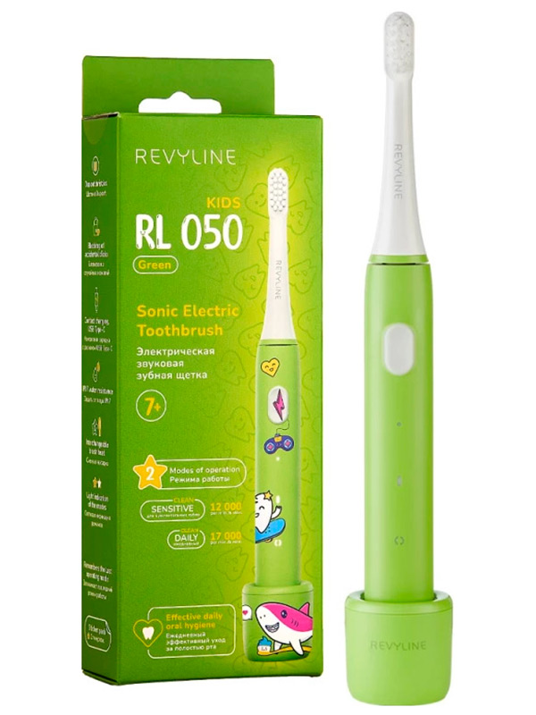 Электрическая зубная щетка Revyline RL 050 Kids, зеленая