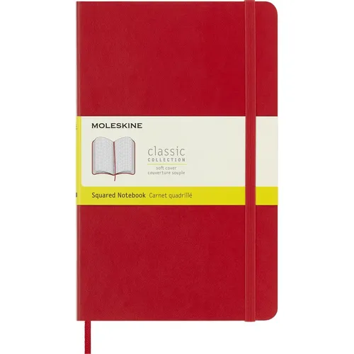 Блокнот Moleskine Classic Soft, 192стр, в клеточку, мягкая обложка, красный [qp617f2]