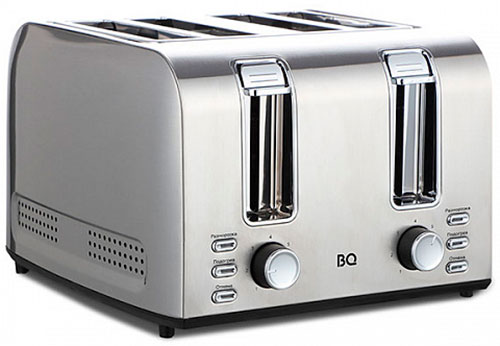 Тостер BQ T2001, cтальной/черный