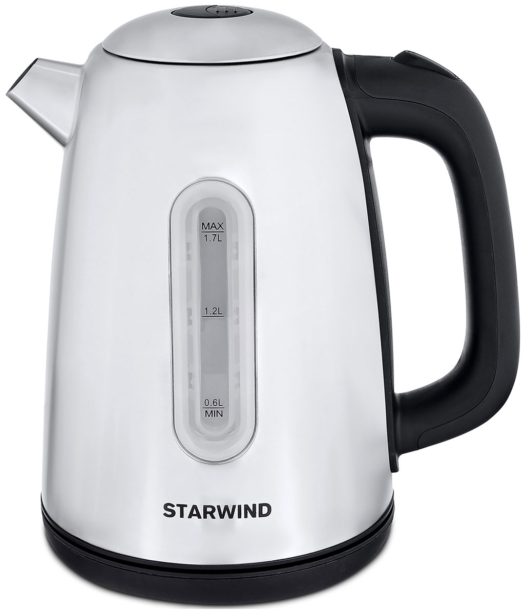 Чайник электрический Starwind SKS3210, 1.7 л., серебристый металл