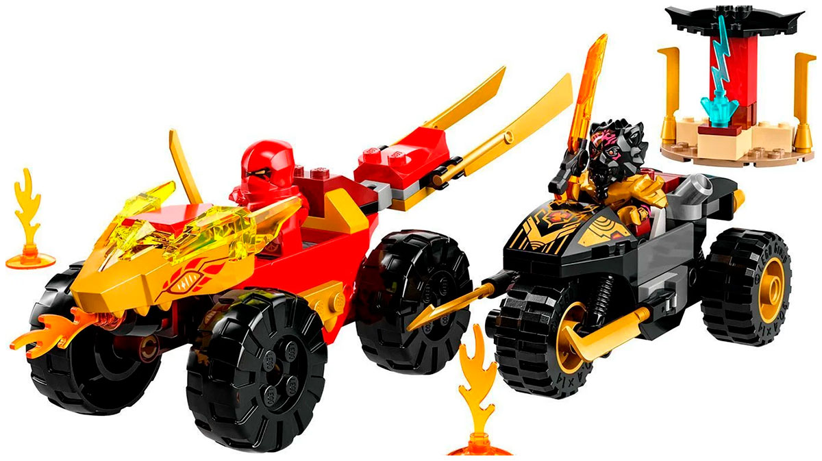 Конструктор Lego Ninjago, Кай и Рас: Битва на машине и мотоцикле (71789)