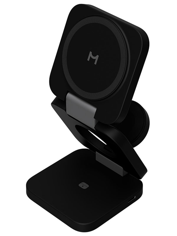 Складное беспроводное ЗУ Magssory Flex 3 в 1 для Apple, с магнитами совместимое с MagSafe, черный