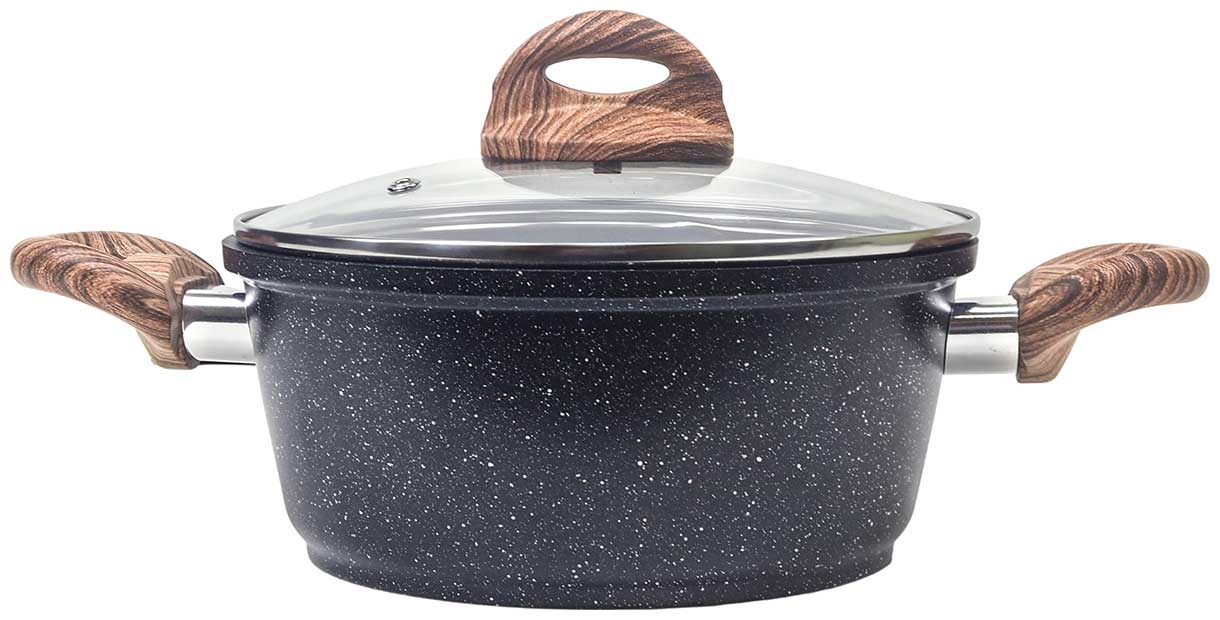 Кастрюля Panairo ECO induction с крышкой и ненагревающимися ручками, 3.3 л, индукция (ECO-KAS-3-BAC.wd-K.wd-I)