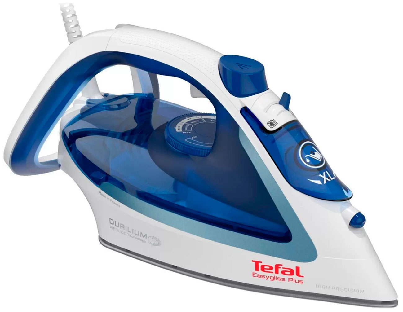Утюг Tefal Easygliss Plus 2 FV5736E0, 2500 Вт, паровой удар 220 л/мин, синий/ белый
