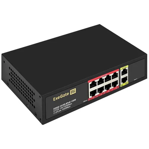 Коммутатор EXEGATE EDGS-1010D.8PoE-120W, неуправляемый [ex299023rus]