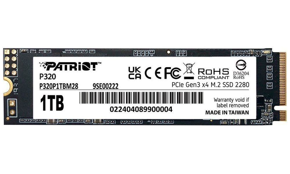 SSD накопитель Patriot Memory M.2 1024GB P320 (P320P1TBM28)