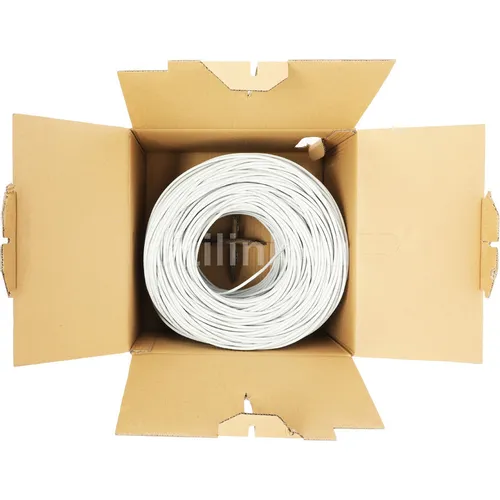 Кабель сетевой HQ UTP, кат.5E, 305м, 4 пары, 26AWG, 0.42мм, медь, одножильный, серый