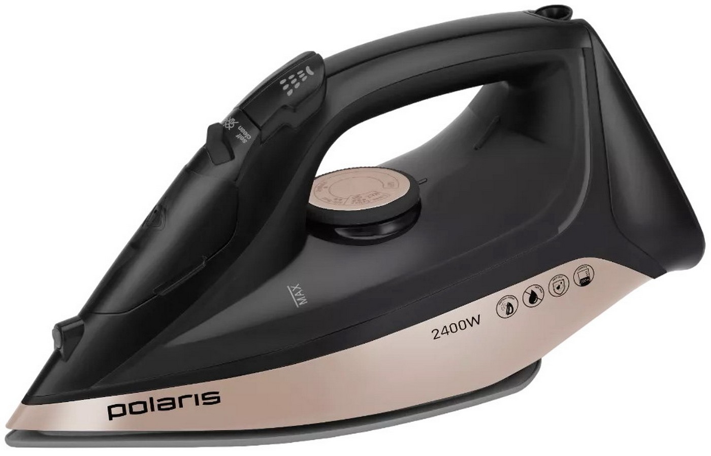 Утюг для одежды с отпаривателем Polaris PIR 2483K 3m, черный/золотой