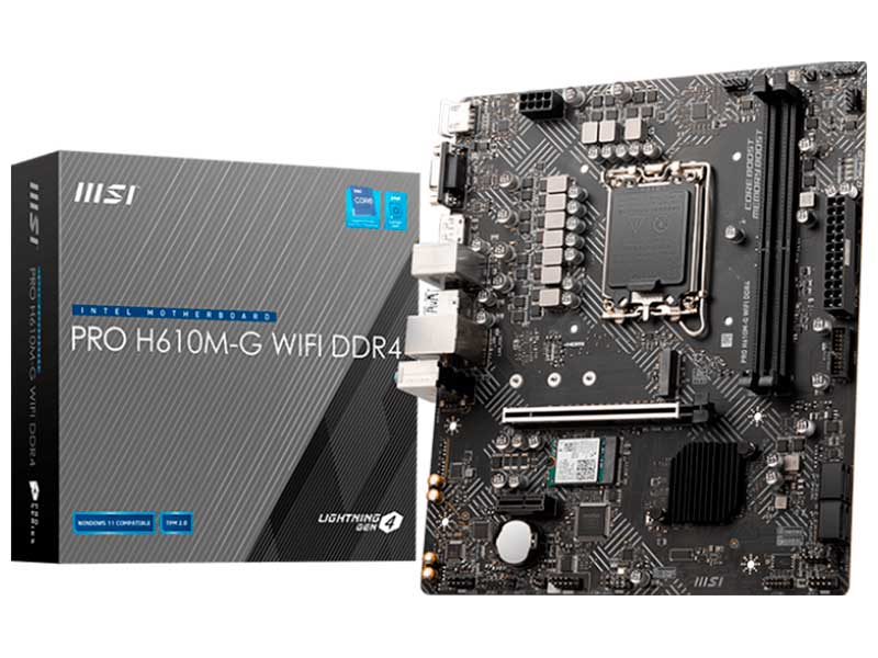 Материнская плата MSI PRO H610M-G WIFI DDR4 (LGA1700, mATX)
