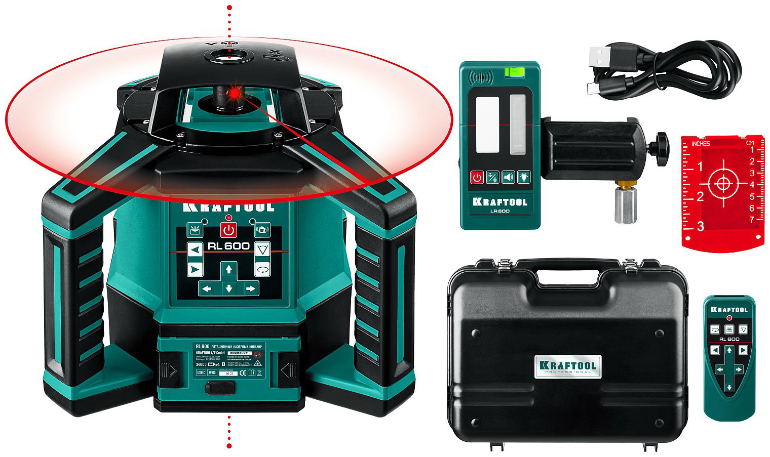 Ротационный лазерный нивелир Kraftool RL600 34600_z01