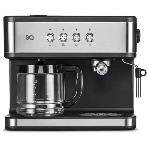 Кофеварка BQ CM1005, рожковая, нержавеющая сталь /черный