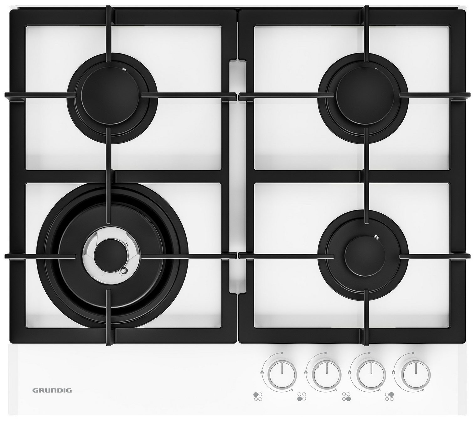 Газовая варочная панель Grundig GIGL 6234250 W, 4 конфорки, стекло, электроподжиг