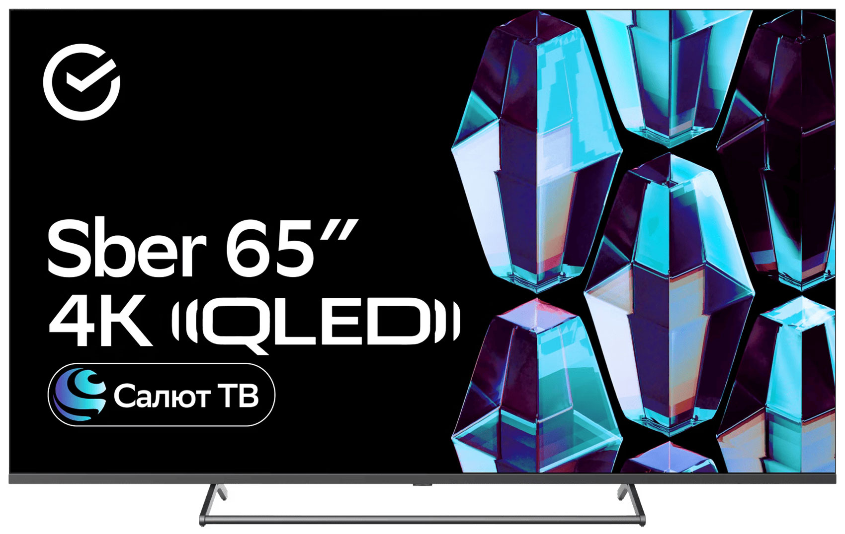Телевизор Sber SDX-65UQ5231, экран 65 дюймов, разрешение 3840х2160, голосовое управление