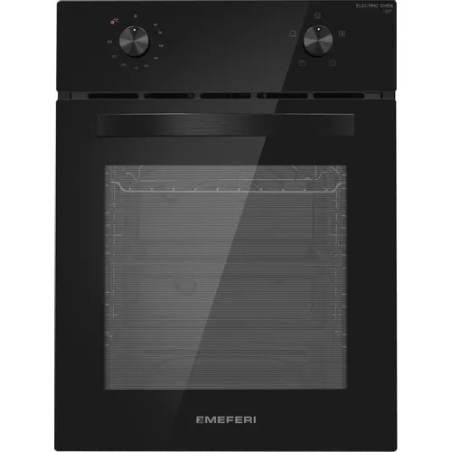 Духовой шкаф электрический MEFERI Light MEO454BK, 53л, дверца с 2 стеклами, черный/нержавеющая сталь