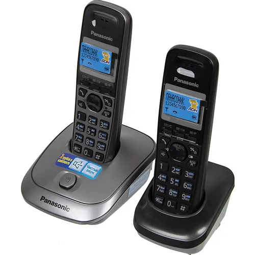 Радиотелефон Panasonic KX-TG2512RU1, серый металлик