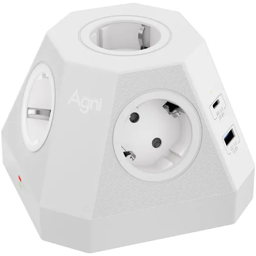 Сетевой фильтр AGNI TP-VH4U5E-PD, 2м, белый [tp-vh4u5e-pd2-2m-white]