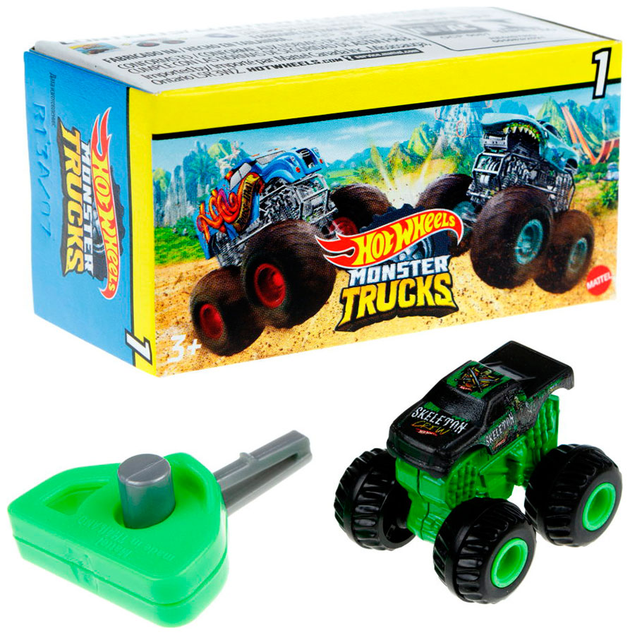 Набор игровой Hot Wheels Мини-грузовики Monster Trucks с лаунчером (GРВ72)