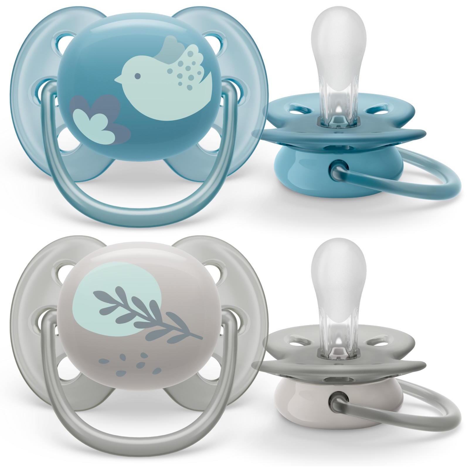 Соска-пустышка Philips Avent SCF091/15 ultra soft птичка/листочки