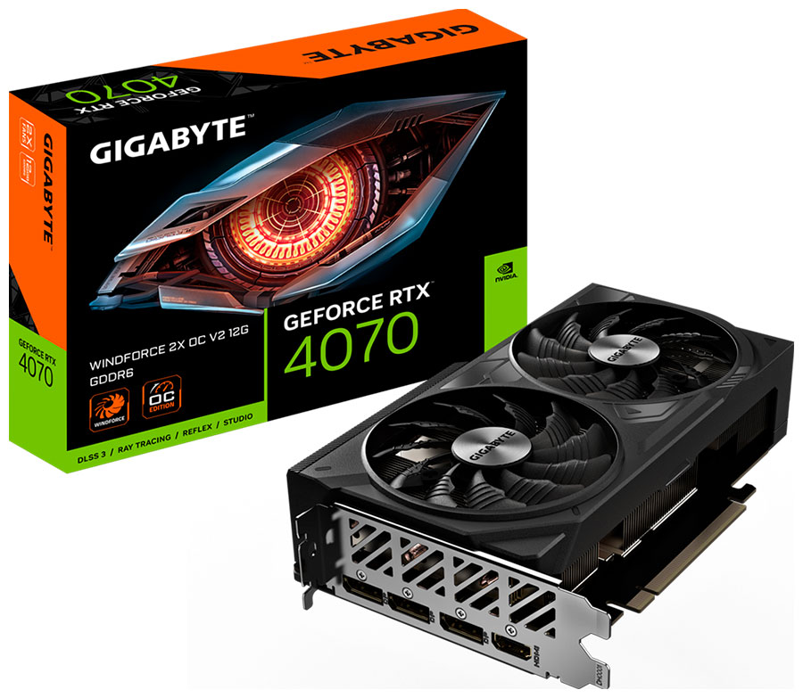Видеокарта Gigabyte GeForce RTX 4070 OC 12Gb (GV-N4070WF2OCV2-12GD)