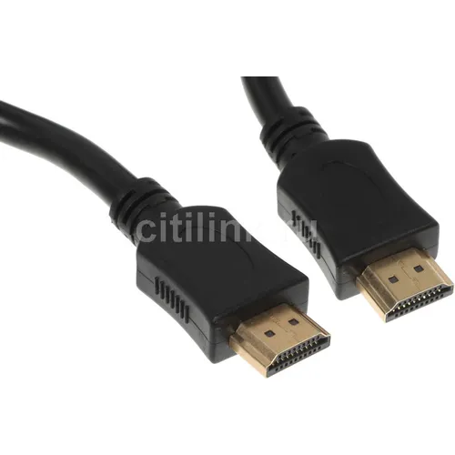 Кабель аудио-видео Buro BU-HDMI-v1.4-5M-FF, HDMI (m) - HDMI (m), ver 1.4, медный, 5м, GOLD, ф/фильтр, черный