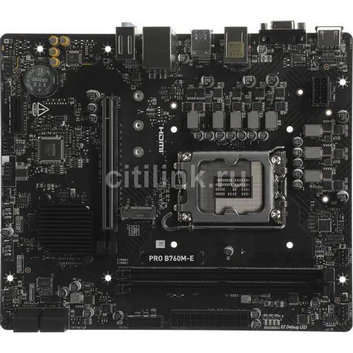 Материнская плата MSI PRO B760M-E, Socket LGA 1700, Intel B760, mATX, Ret