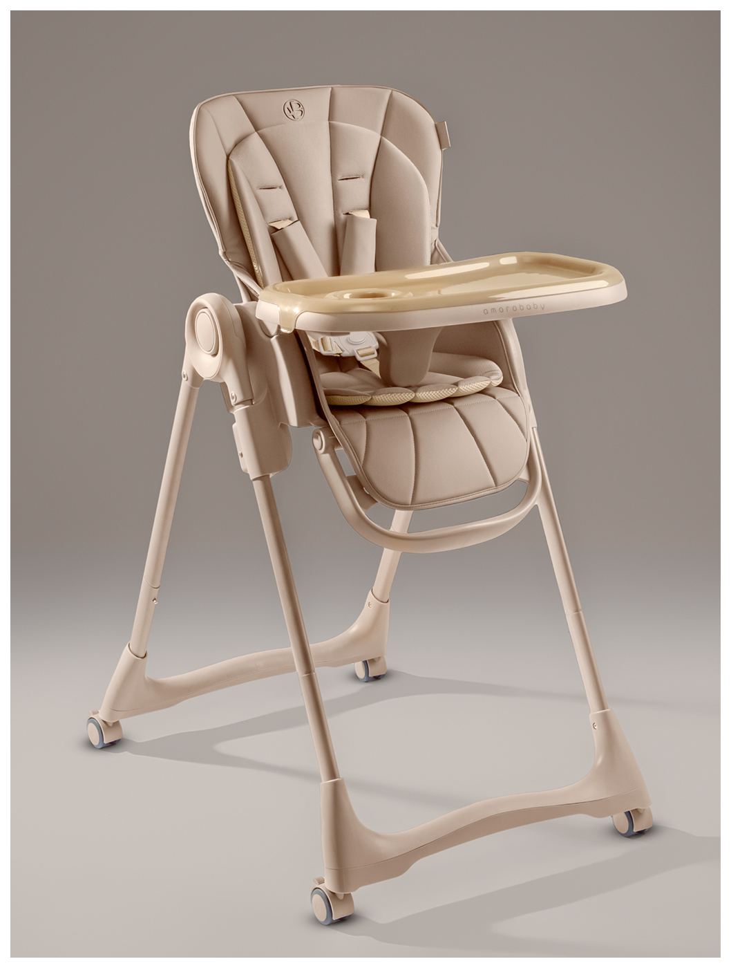 Стульчик для кормления Amarobaby Gourmet, бежевый (AB25-23GOU/03)