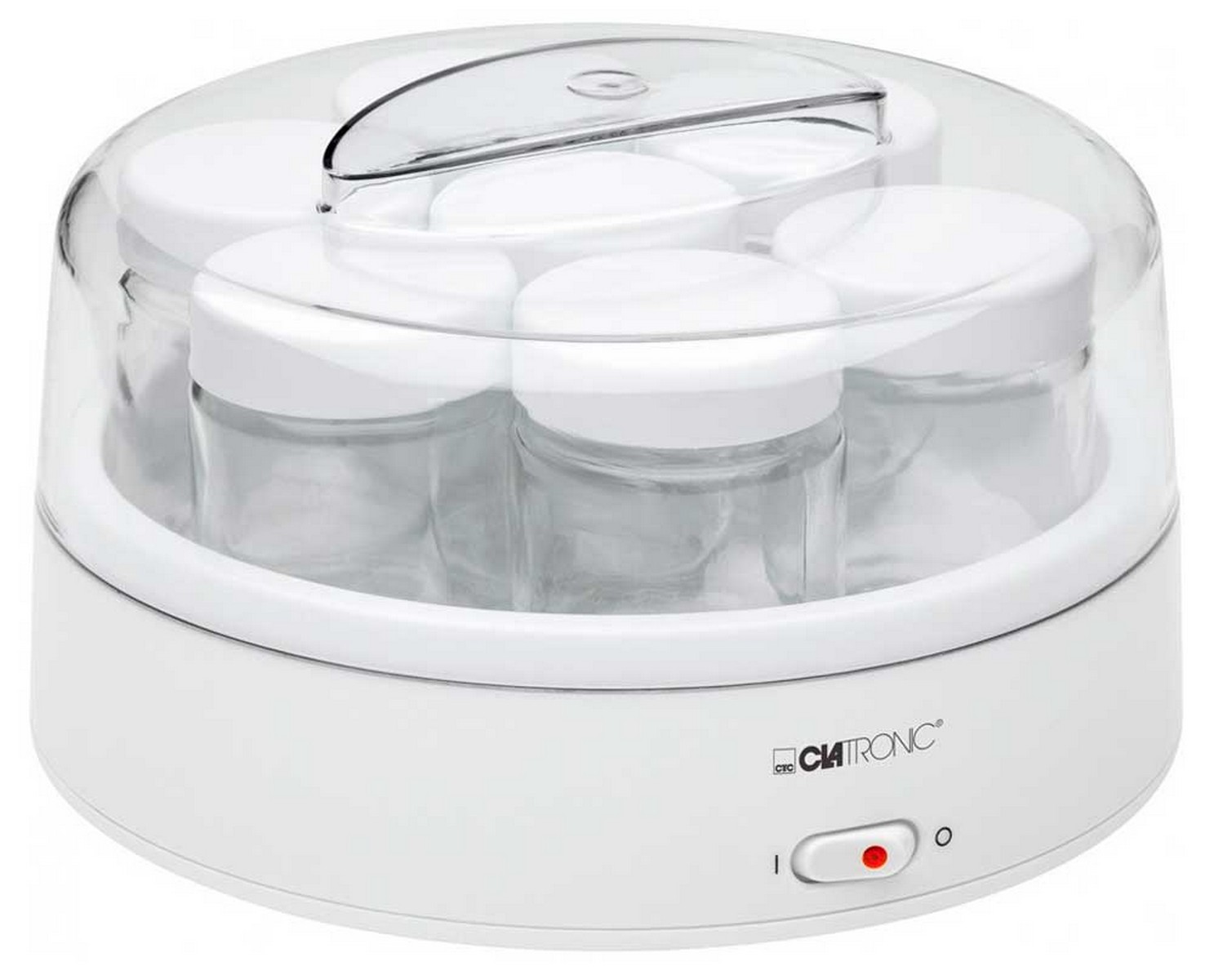 Йогуртница Clatronic JM 3344 weis, мощность 14 Вт, прозрачная крышка