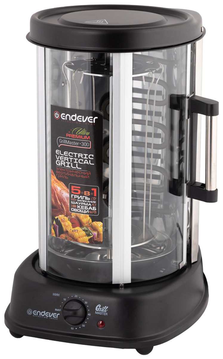 Вертикальный гриль Endever Grillmaster 300, серебристый/черный