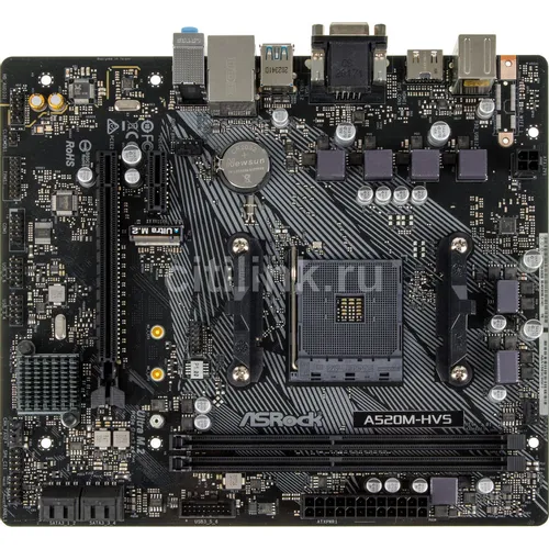 Материнская плата ASRock A520M-HVS, Socket AM4, AMD A520, mATX, Ret