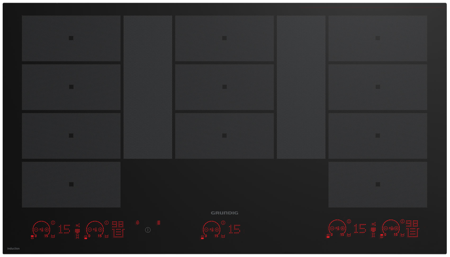 Электрическая варочная панель Grundig GIEI938980I, черный, Booster, Flex-зона