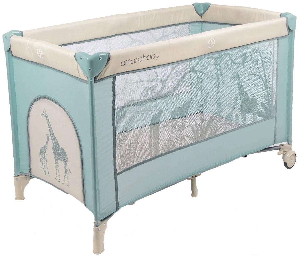 Кровать-манеж Amarobaby MULTIFORM Safari зеленый (AMARO-26MSA-Ze)