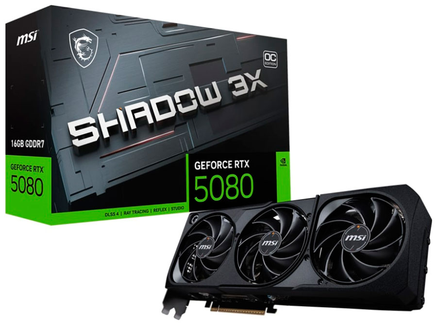 Видеокарта MSI GeForce RTX 5080 16G SHADOW 3X OC