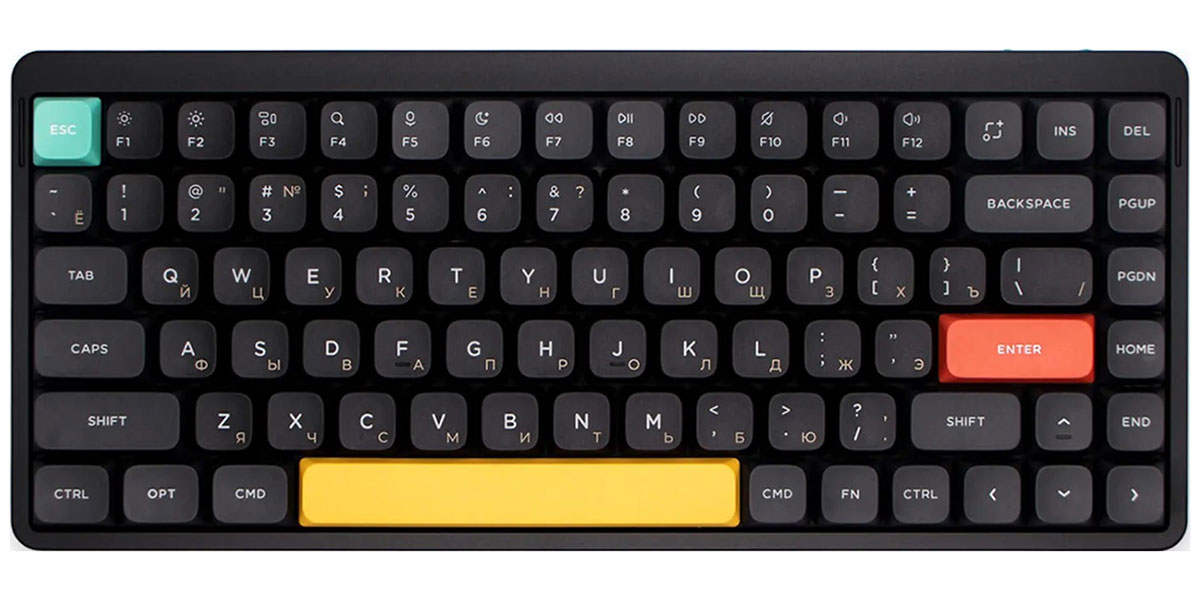 Беспроводная механическая клавиатура Nuphy QMK, AIR75v2, Basalt Black, RGB Hot Swap Red Switch