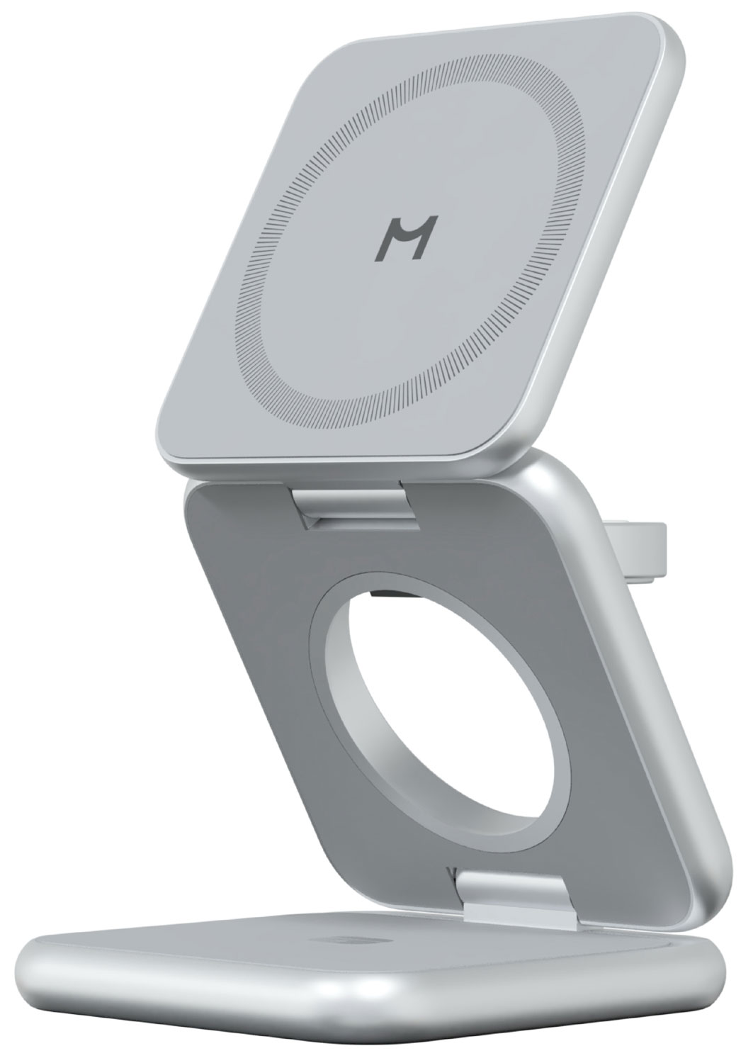 Складное беспроводное зарядное устройство Magssory Fold Pro, 3 в 1, с магнитами, совместимое с Qi2 (silver WCH063)