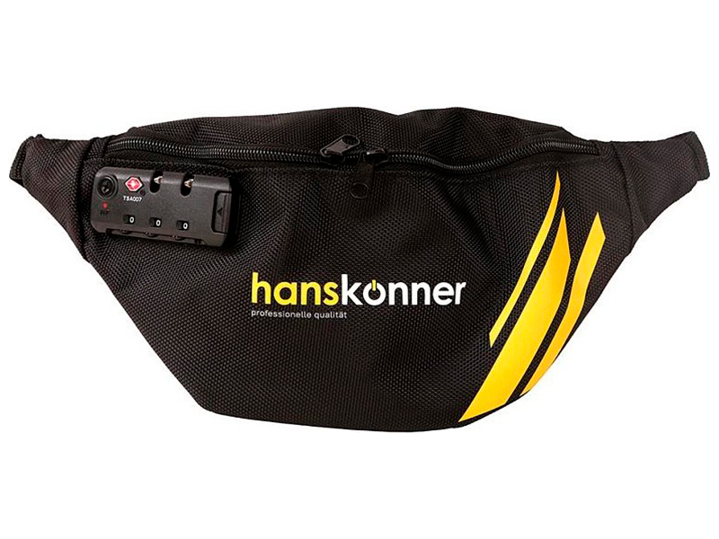 Сумка поясная Hanskonner HKWB0001, 2 отделения, 360мм x 150мм x 70мм, кодовый замок