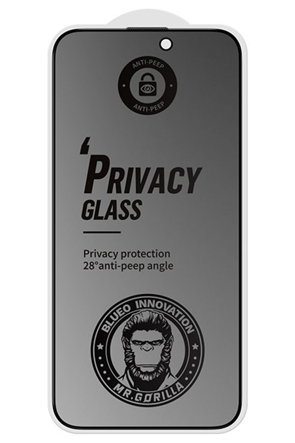 Защитное стекло Type Gorilla Full Cover Anti-Peep Matte Glass, iPhone 16 pro Max 6.9, Black (NPG1-16PM-BK)