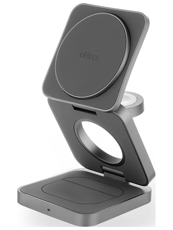 Беспроводное зарядное устройство uBear Balance 3 в 1, MagSafe, 25 Вт, серый (WL09SG31-ADM)