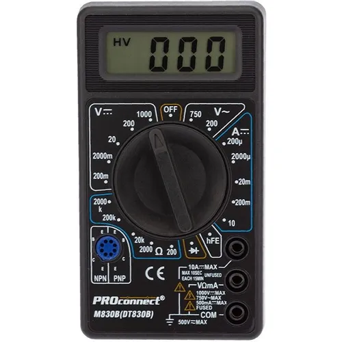Мультиметр цифровой PROCONNECT M830B DT830B, ручной [13-3011]