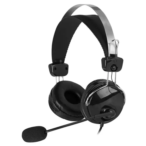 Гарнитура A4TECH HU-7P, для компьютера, накладные, проводные, черный