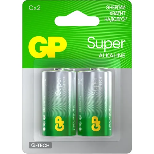 C Батарейка GP Super G-Tech Alkaline 14A LR14, 2 шт.