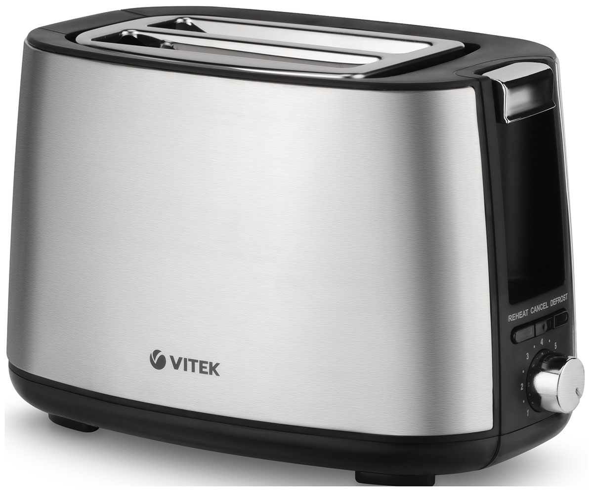 Тостер Vitek VT-7170, черный/стальной