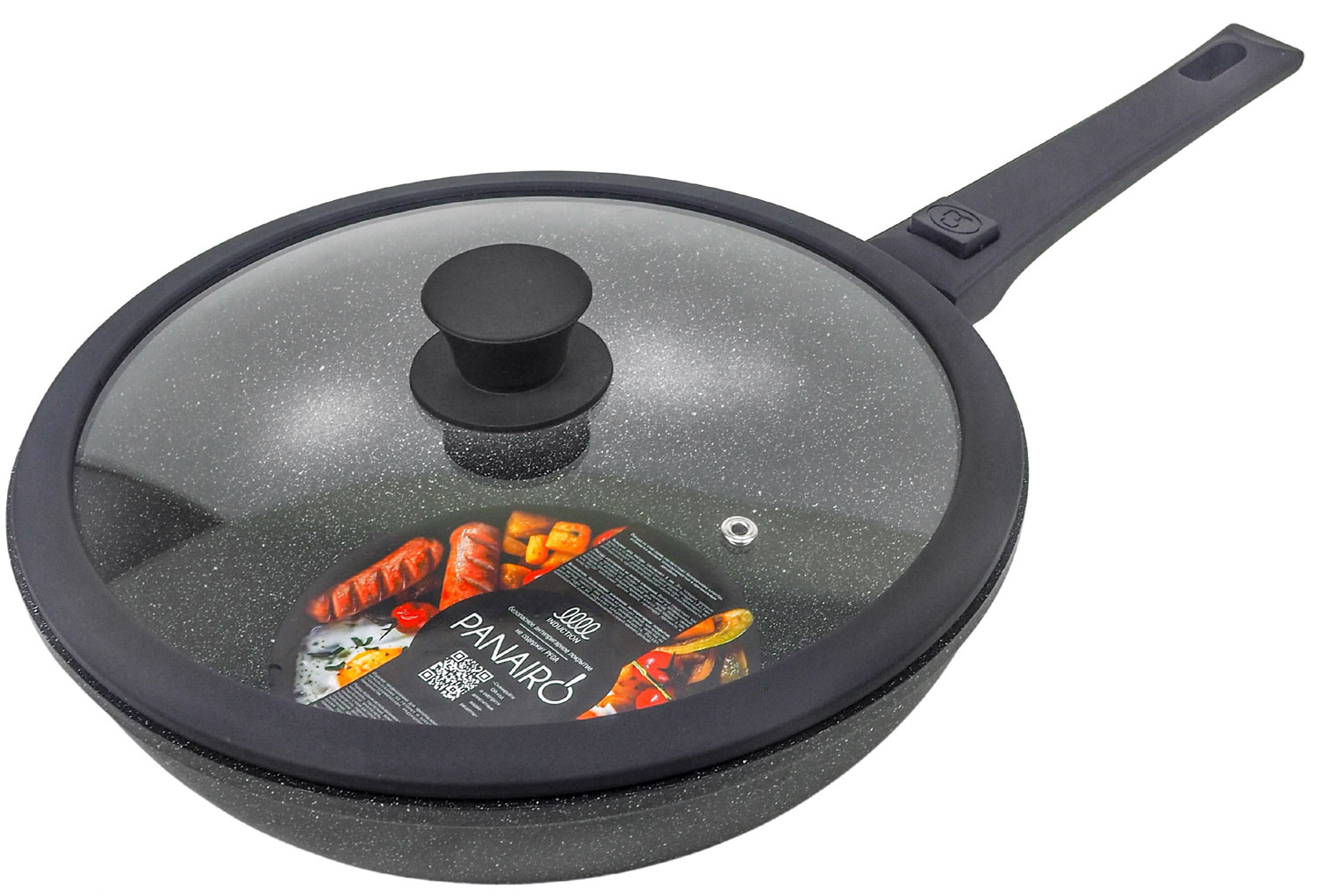 Вок (WOK) Panairo Expa induction, 28 см, с крышкой и съемной ручкой, индукция (Exp-WOK-28-S-K.sil-I)