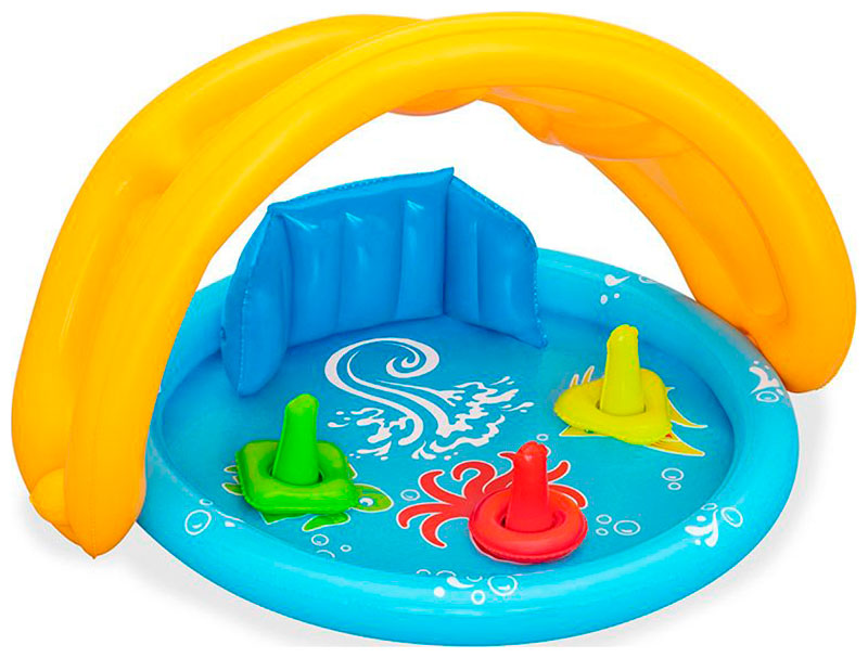 Бассейн надувной детский BestWay Lil SeaShapes 52568 115x89x76 см с навесом