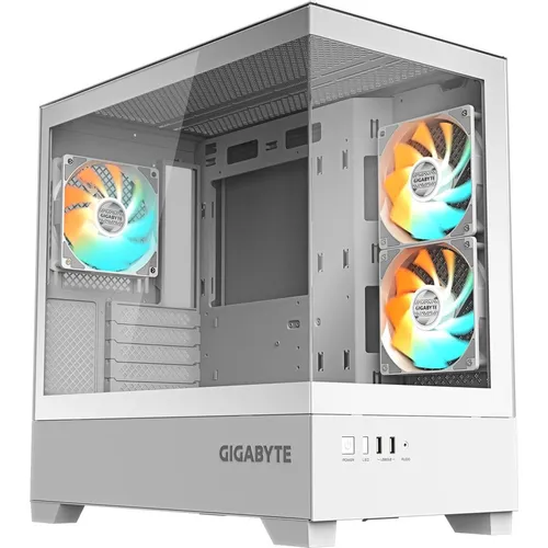 Корпус mATX Gigabyte GB-C201PI, Midi-Tower, без БП, белый