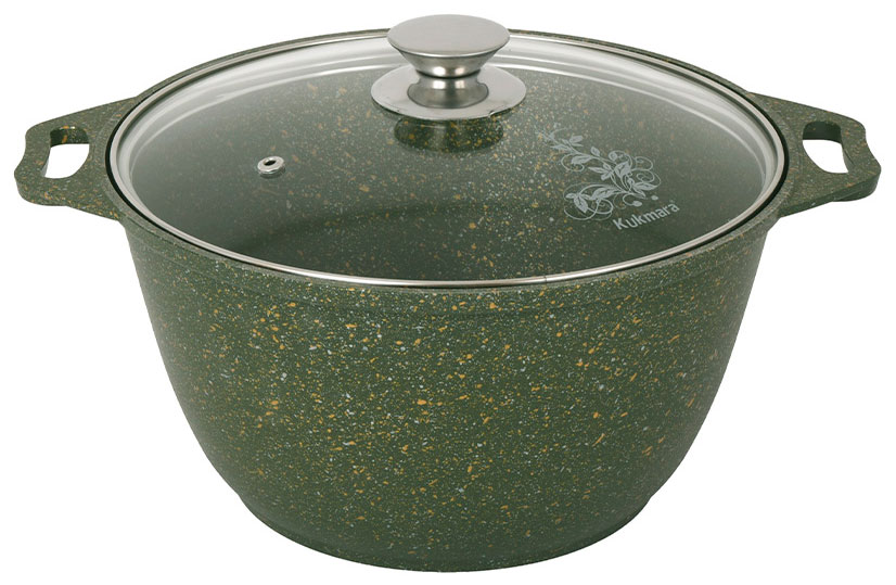 Кастрюля Kukmara 4 л, со стеклянной крышкой, Trendy style malachite (к41tsml)