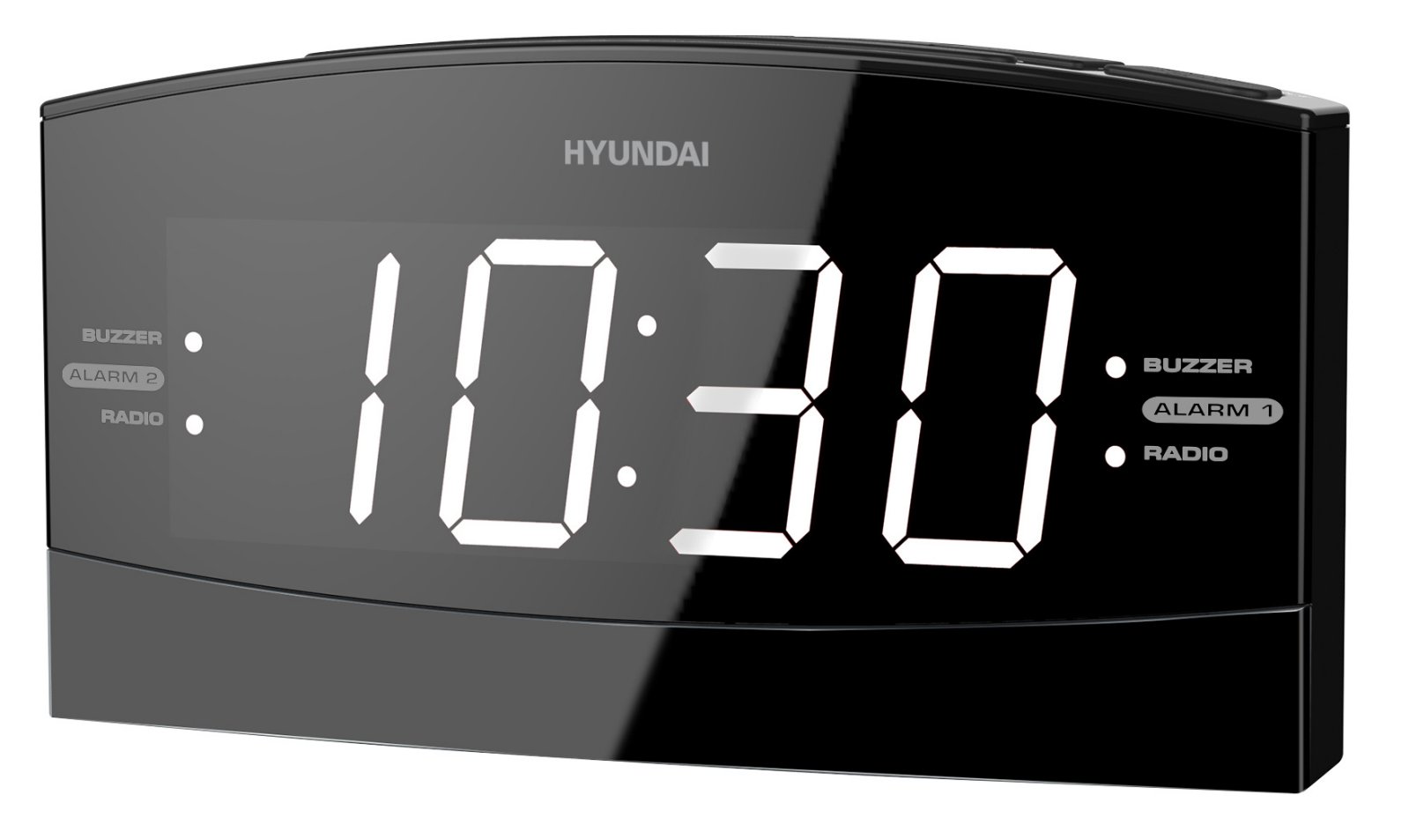Радиобудильник Hyundai H-RCL238 черный LCD подсв:белая часы:цифровые FM