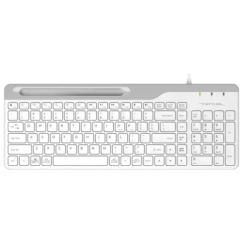 Клавиатура A4TECH Fstyler FK25, проводная, USB, мембранная, белый/серый [fk25 white]