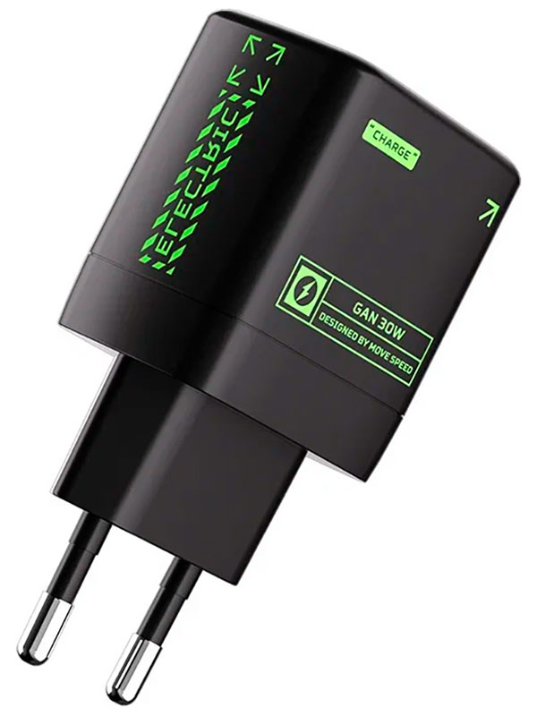 Сетевое зарядное устройство Movespeed 1xType-C + 1xUSB-A, 30W, PD2.0, QC3.0 (AC30 Black) EU