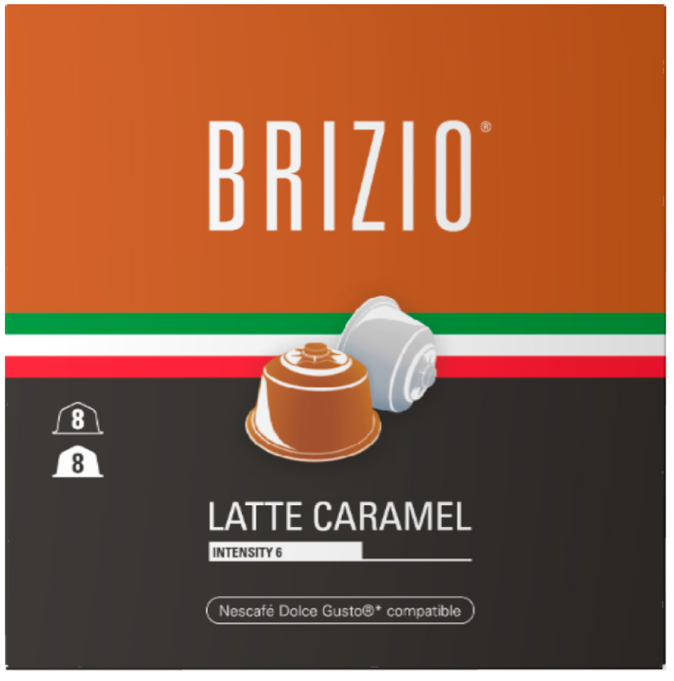 Кофе в капсулах Brizio Latte Caramel для системы Dolce Gusto, 16 капсул