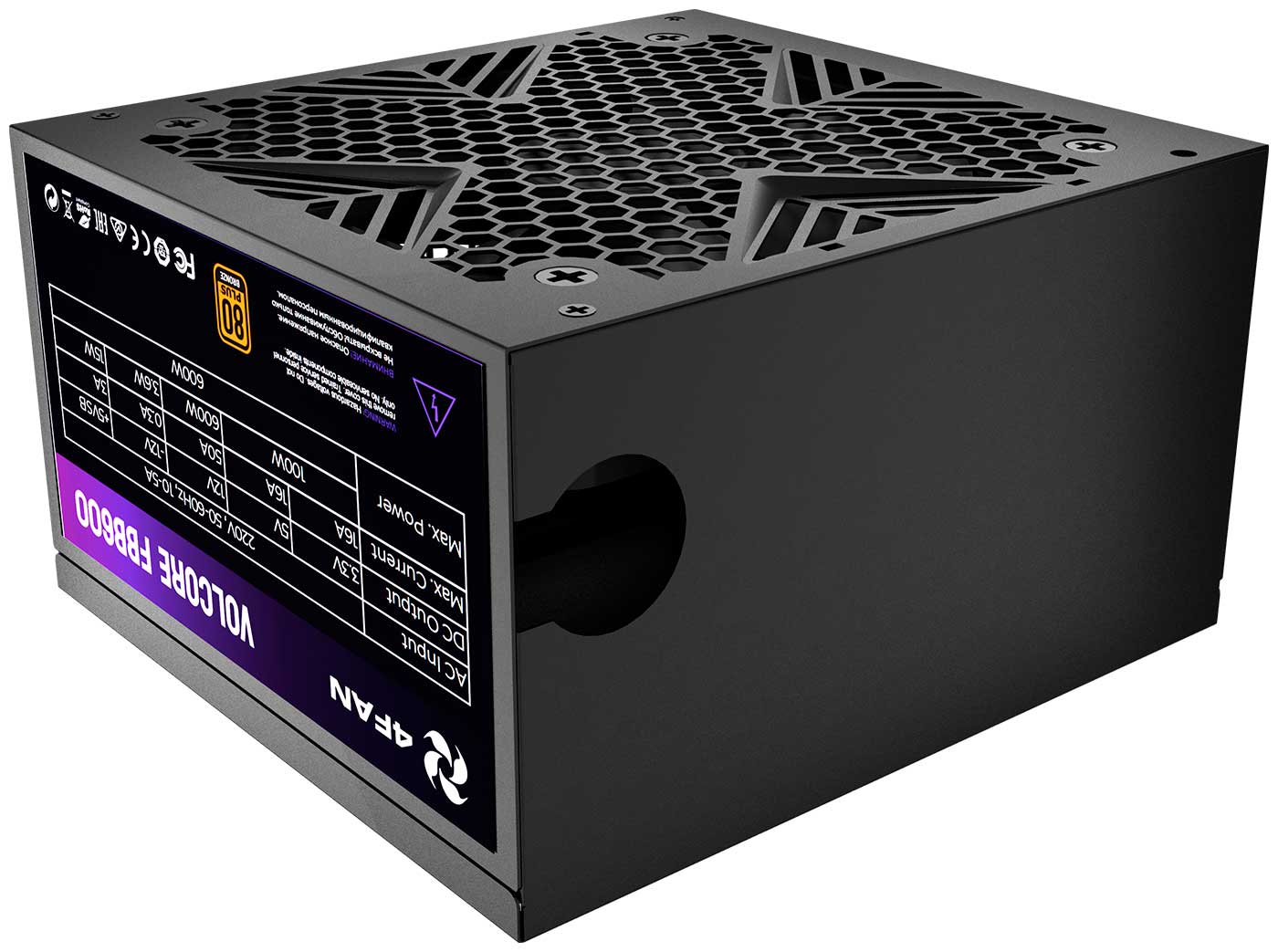 Блок питания 4FAN Volcore FBB600 80+ Bronze 600W Black DC to DC